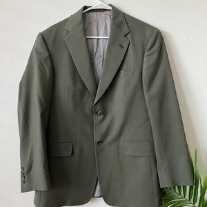 Mens Travelor Hart Schaffner Marx Olive Green Blazer ( Size Small)